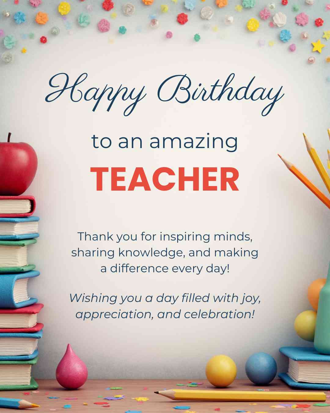 Teacher birthday wishes