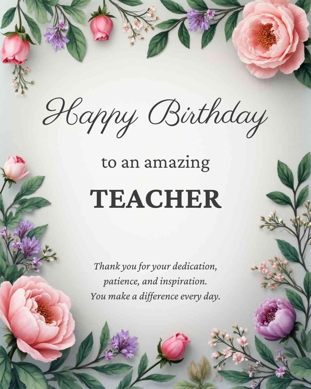 Teacher birthday wishes